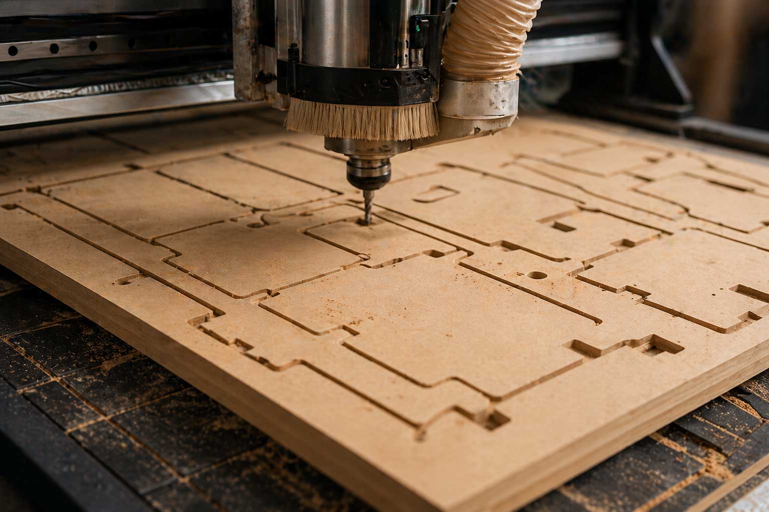 Corte CNC de placas y piezas en madera