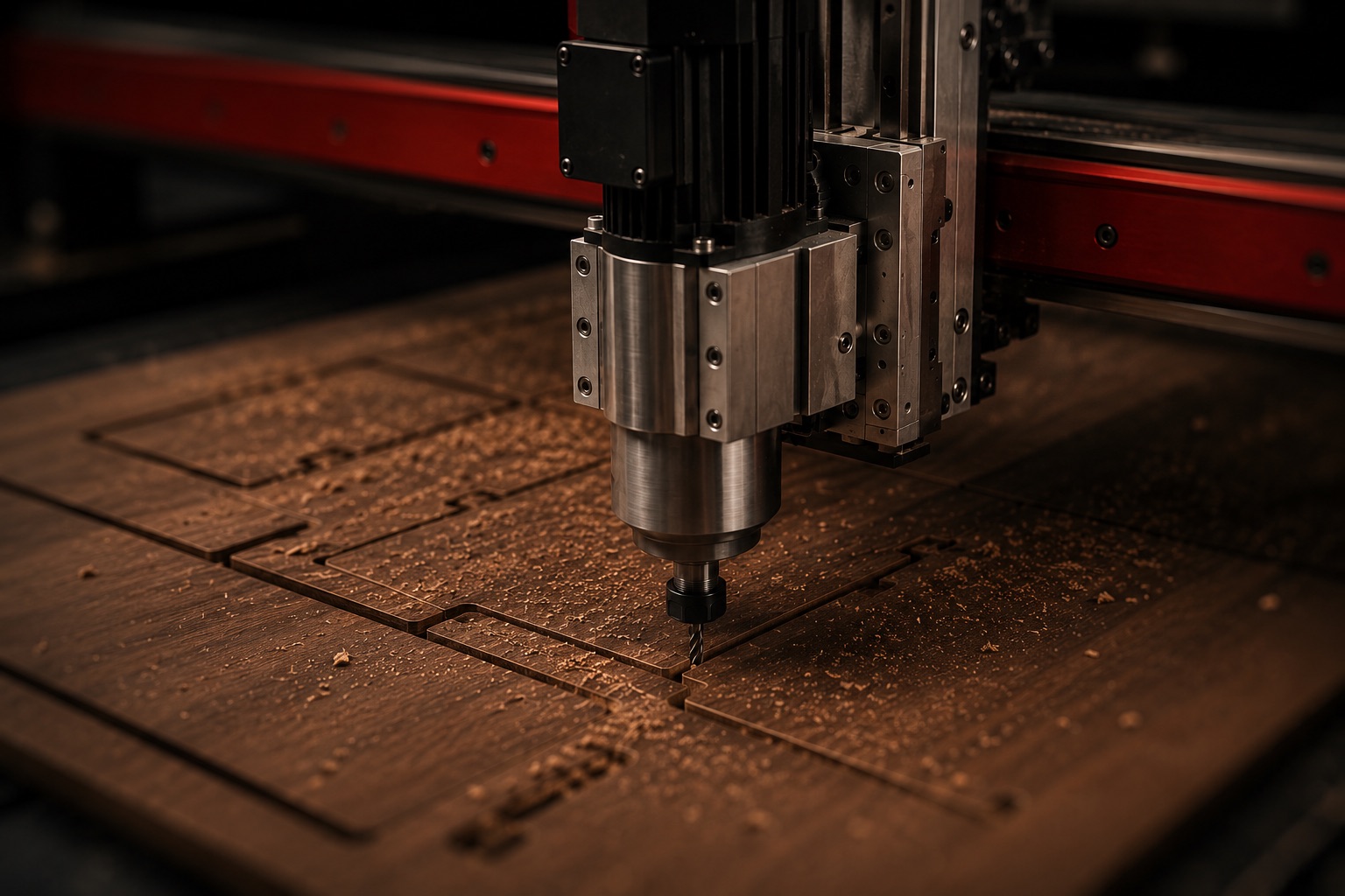 Corte CNC de precisión en placas de MDF y madera con router CNC en Nesen Studio