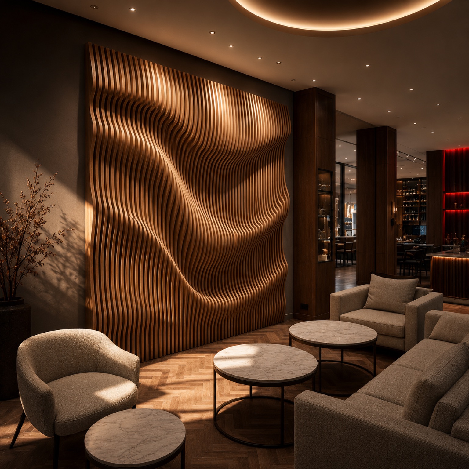 Paneles decorativos para locales comerciales con calado CNC en interiorismo y branding
